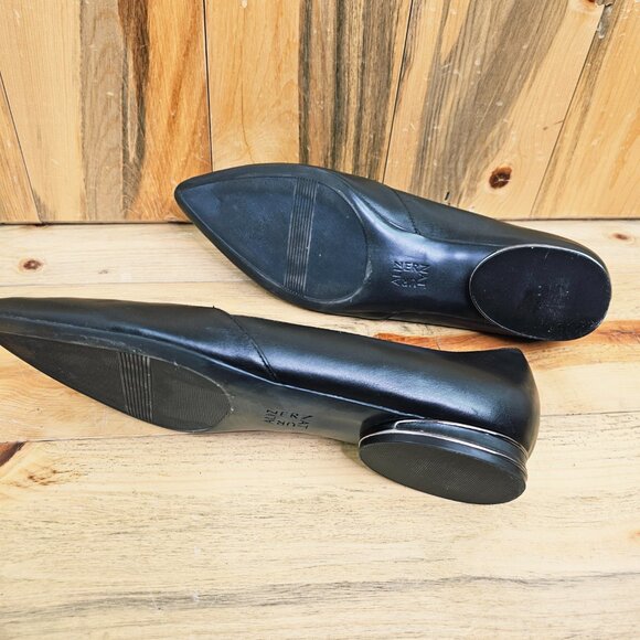 NATURALIZER Havana Pointed Toe Leather Flats - Black Size 11 - Picture 5 of 7